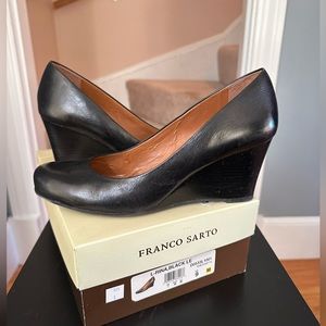 Franco sarto black wedge shoes